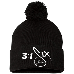 SP15 Embroidered Pom Pom Knit Cap