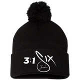 SP15 Embroidered Pom Pom Knit Cap